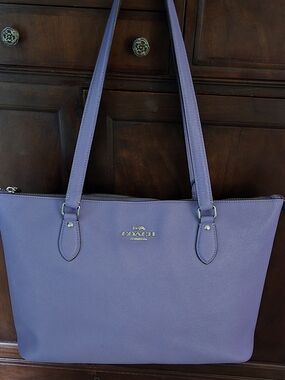Coach Lavender Leather Tote Bag - Coach
